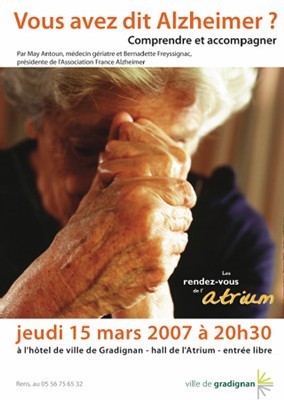 Alzheimer : mieux comprendre et appréhender la maladie lors d'une conférence à Gradignan Alzheimer : mieux comprendre et appréhender la maladie lors d'une conférence à Gradignan