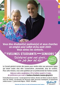 Yvelines Etudiants Seniors : des jeunes au service des seniors durant l’été Yvelines Etudiants Seniors : des jeunes au service des seniors durant l’été