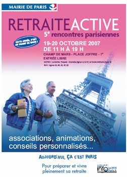 Les 5èmes Rencontres parisiennes de la Retraite active auront lieu du 19 au 20 octobre au Champ de Mars Les 5èmes Rencontres parisiennes de la Retraite active auront lieu du 19 au 20 octobre au Champ de Mars