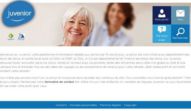 Juvenior : plafeforme web pour favoriser le bien-vieillir dans les Hauts-de-Seine Juvenior : plafeforme web pour favoriser le bien-vieillir dans les Hauts-de-Seine