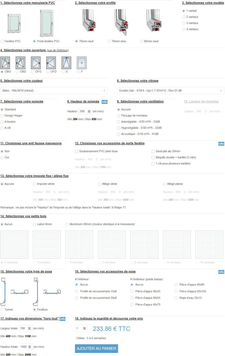 Le configurateur de Fenetre123.fr