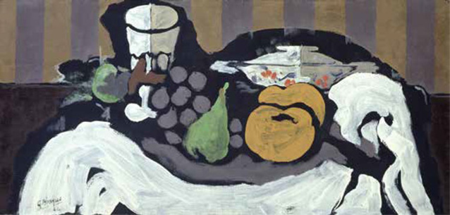 Georges Braque (1882-1963), Fruits sur une nappe, 1924, huile sur toile, 31,5 x 65,5 cm, Fondation Collection E.G. Bührle, Zurich. © ADAGP, Paris 2017 © Fondation Collection E. G. Bührle, Zurich Georges Braque (1882-1963), Fruits sur une nappe, 1924, huile sur toile, 31,5 x 65,5 cm, Fondation Collection E.G. Bührle, Zurich. © ADAGP, Paris 2017 © Fondation Collection E. G. Bührle, Zurich