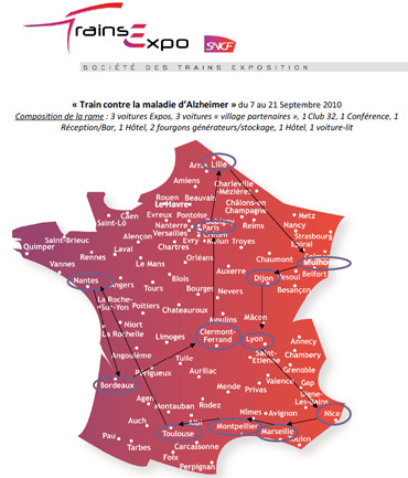 Septembre 2010 : un train va parcourir la France pour tout savoir sur la maladie d’Alzheimer Septembre 2010 : un train va parcourir la France pour tout savoir sur la maladie d’Alzheimer