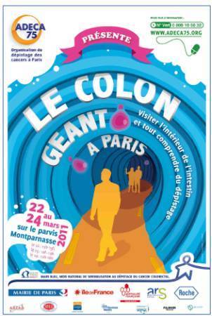 Cancer du colon, Paris, 22-24 mars 2011 : un côlon géant pour mieux comprendre la maladie