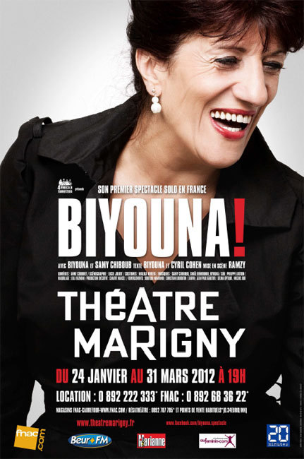 Biyouna, à 60 ans, son premier spectacle solo en France : à Paris à partir du 24 janvier 2012 au Théâtre Marigny