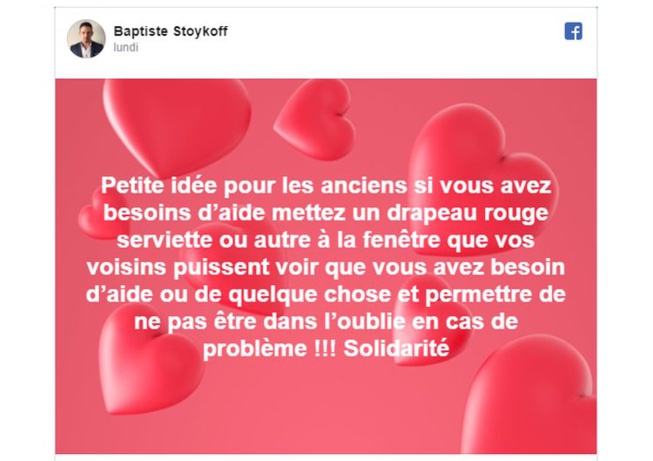 Covid-19 : un chiffon rouge à la fenêtre pour les ainés en cas de problème Covid-19 : un chiffon rouge à la fenêtre pour les ainés en cas de problème