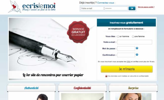 Ecrislemoi.fr : un site de rencontre épistolaire pour prendre l'amour au pied de la lettre !