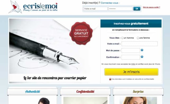 Ecrislemoi.fr : un site de rencontre épistolaire pour prendre l'amour au pied de la lettre ! Ecrislemoi.fr : un site de rencontre épistolaire pour prendre l'amour au pied de la lettre !