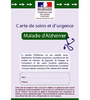 Alzheimer : une carte de soins et d’urgence pour les personnes atteintes de la maladie