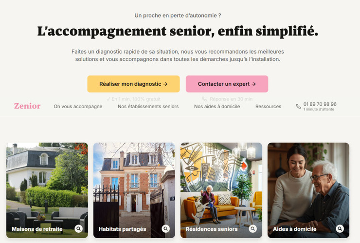 Zenior, nouvelle plateforme de recherche d'hébergement et de solutions à domicile pour les ainés