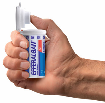 Un tube de paracétamol doté d’un bouchon ergonomique adapté aux besoins des patients âgés Un tube de paracétamol doté d’un bouchon ergonomique adapté aux besoins des patients âgés