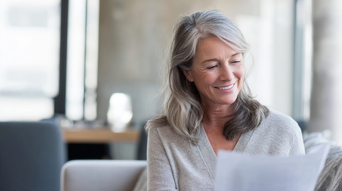 Une veuve consulte les documents relatifs à sa pension de réversion © SeniorActu