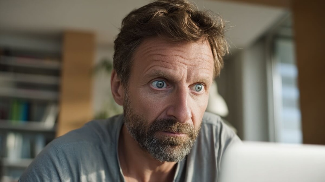 Un senior perplexe devant son ordinateur © SeniorActu