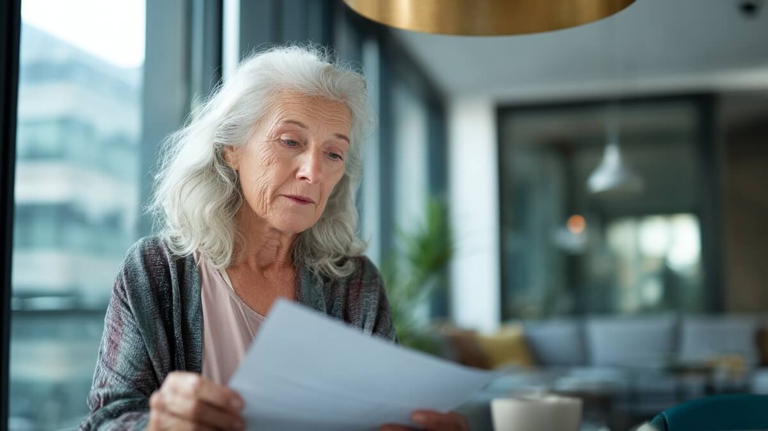 Une femme senior examine la notification officielle concernant l'acceptation d'ASPA © SeniorActu