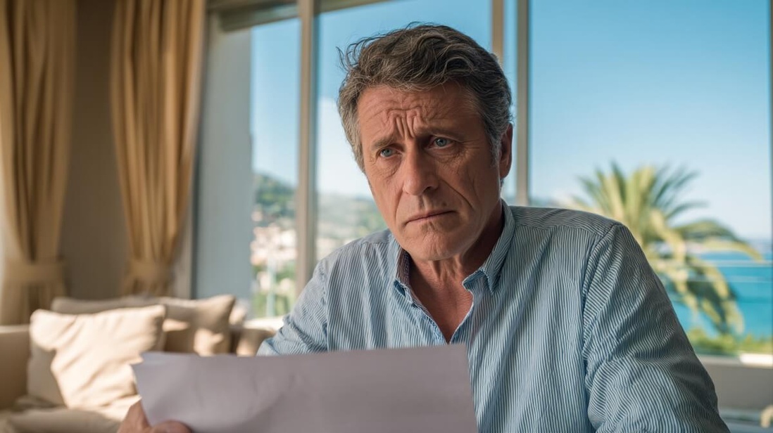 Un retraité français expatrié examine avec inquiétude un courrier officiel © SeniorActu