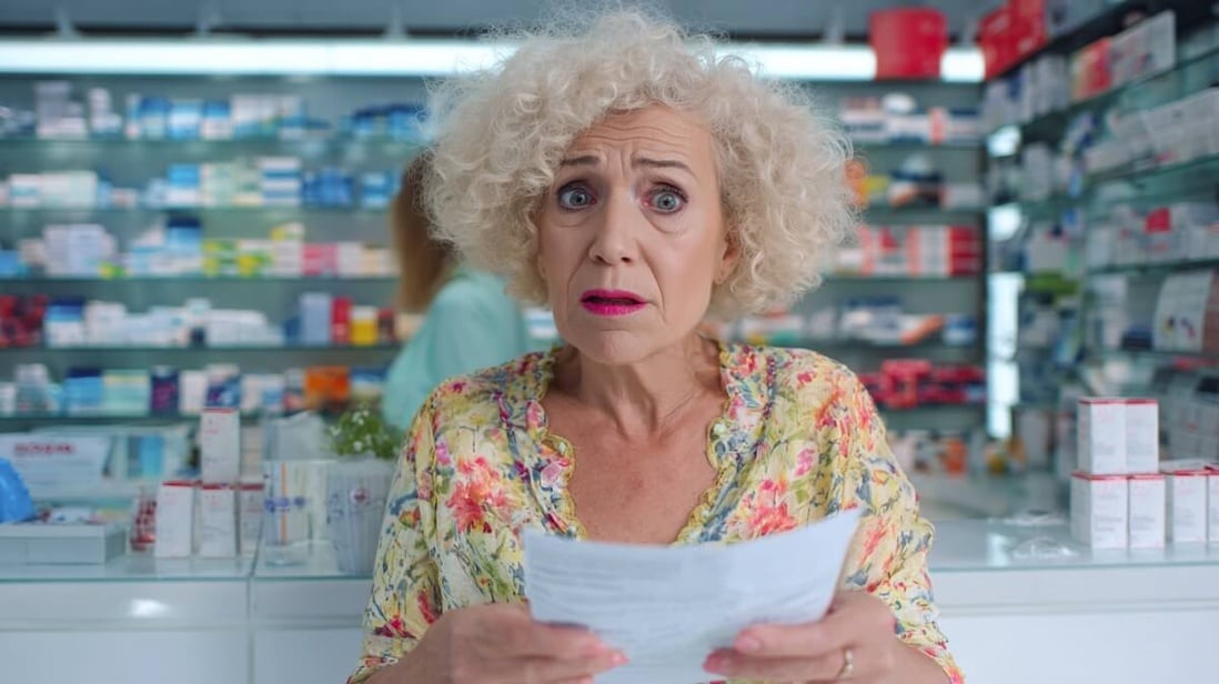 Une patiente senior examine son ordonnance avec inquiétude © SeniorActu Une patiente senior examine son ordonnance avec inquiétude © SeniorActu