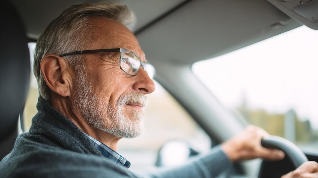 Senior de 75 ans conduisant sa voiture en toute sérénité en 2026 © SeniorActu Senior de 75 ans conduisant sa voiture en toute sérénité en 2026 © SeniorActu