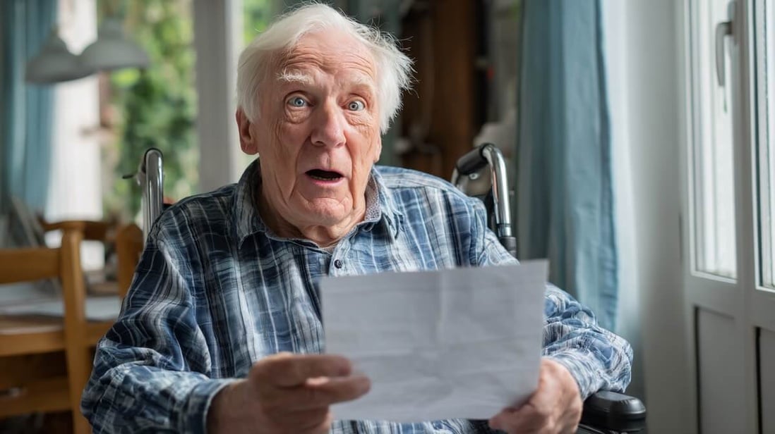 Retraité handicapé en fauteuil roulant découvrant ses droits à la PCH © SeniorActu Retraité handicapé en fauteuil roulant découvrant ses droits à la PCH © SeniorActu