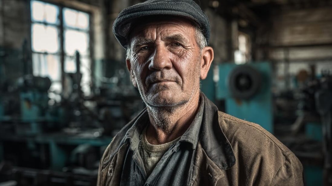 Ouvrier senior dans un atelier industriel © SeniorActu Ouvrier senior dans un atelier industriel © SeniorActu