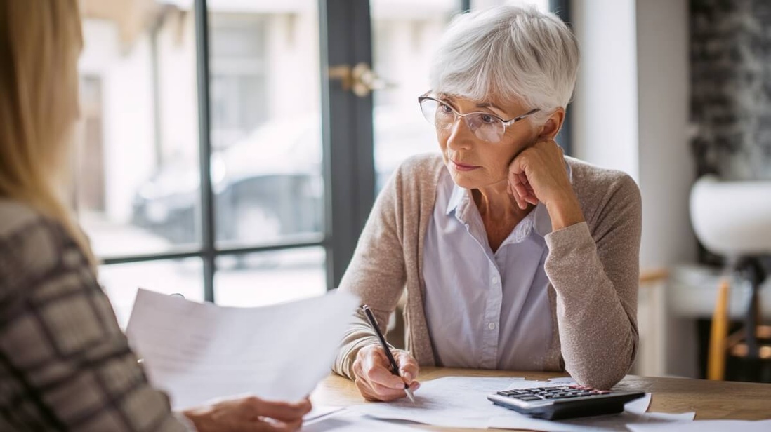 Femme senior en rendez-vous avec un conseiller pour préparer sa transition emploi-retraite © SeniorActu