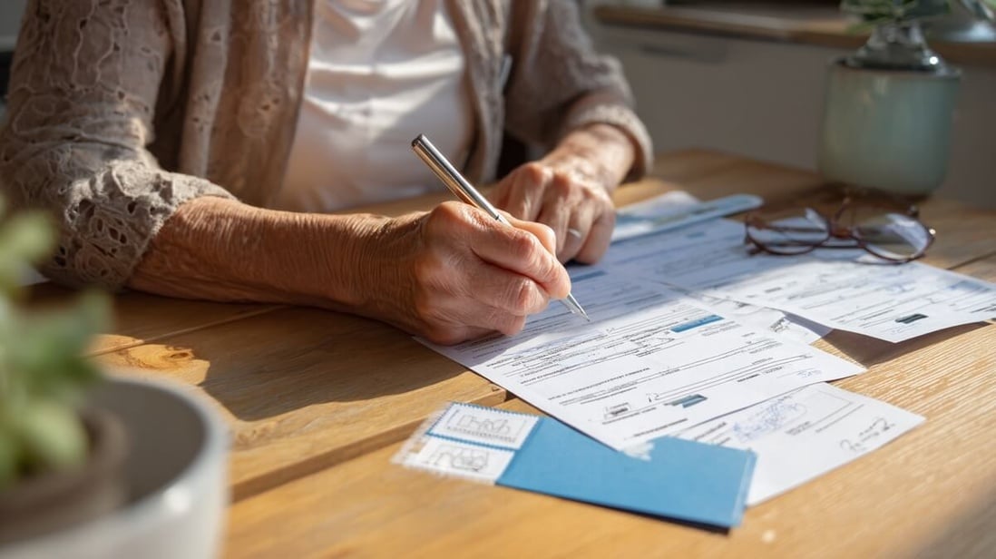 Femme examinant un dossier de demande d'aide sociale à l'hébergement en EHPAD © SeniorActu Femme examinant un dossier de demande d'aide sociale à l'hébergement en EHPAD © SeniorActu