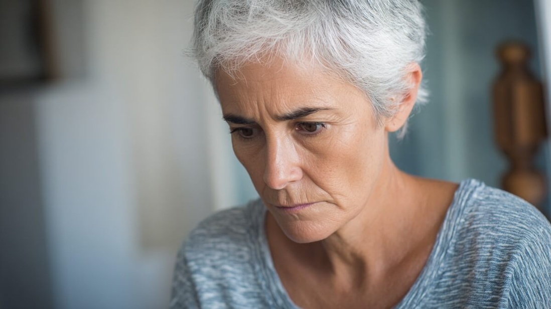 Retraitée inquiète découvrant un changement sur sa pension Agirc-Arrco © SeniorActu