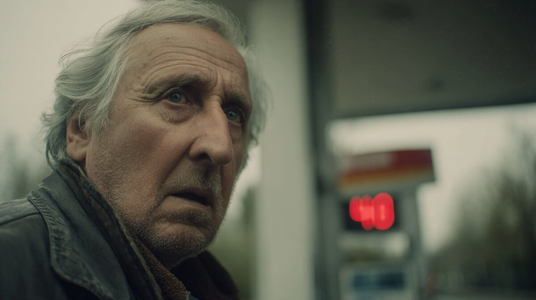 Un retraité regarde avec inquiétude le prix affiché sur une pompe à essence © SeniorActu Un retraité regarde avec inquiétude le prix affiché sur une pompe à essence © SeniorActu