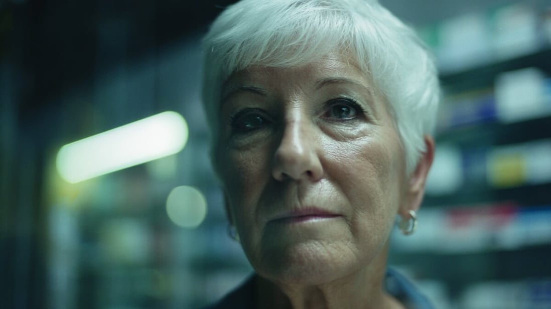 Yolande, retraitée de 76 ans, devant le comptoir de sa pharmacie © SeniorActu Yolande, retraitée de 76 ans, devant le comptoir de sa pharmacie © SeniorActu