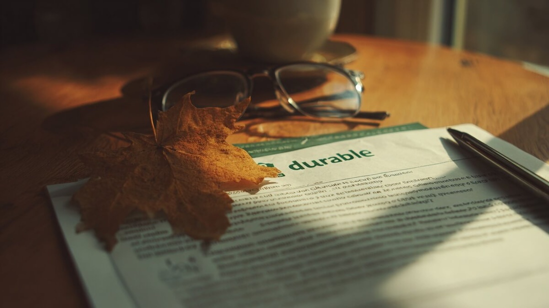 Un relevé d'assurance vie portant la mention "durable" posé sur une table © SeniorActu