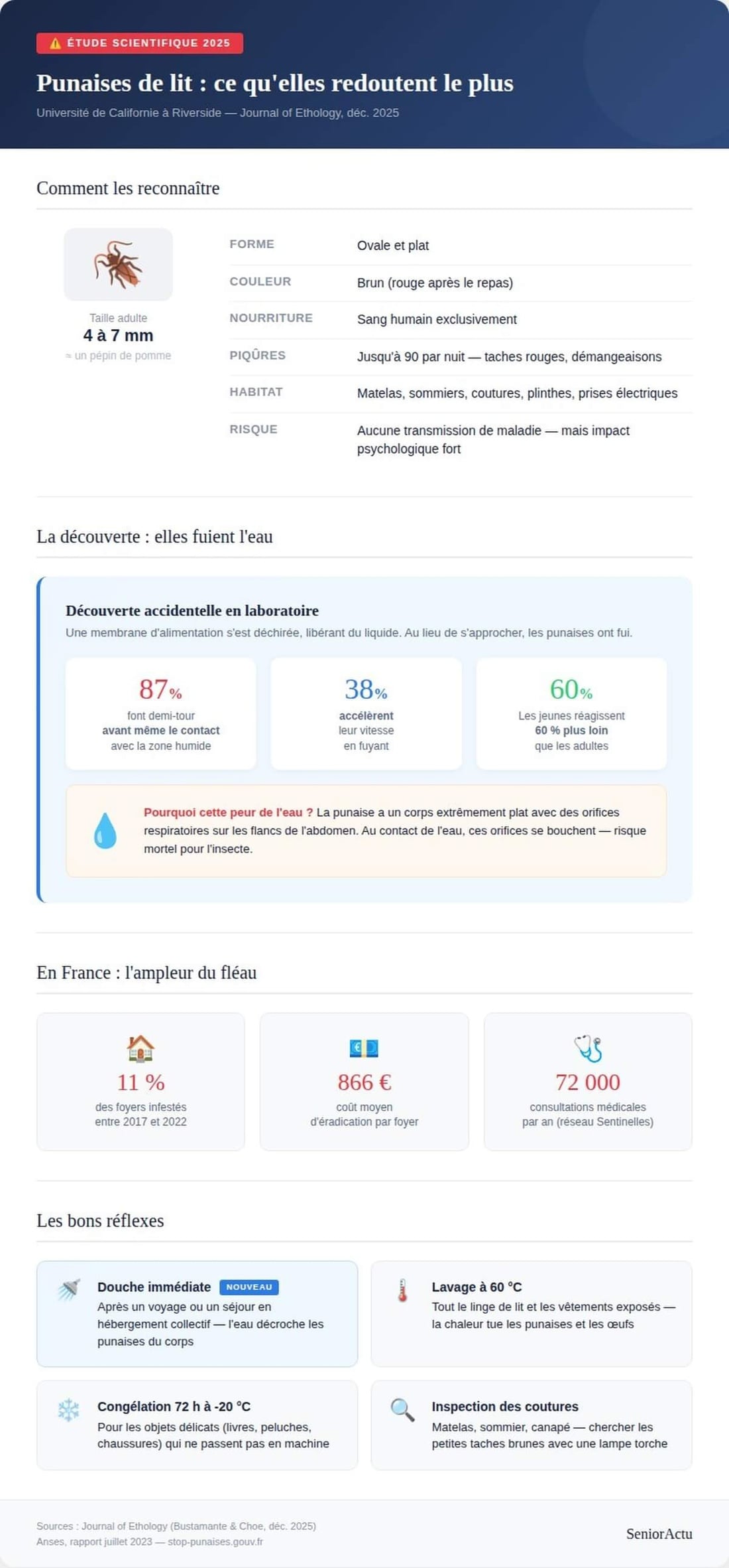 Infographie Punaises de lit © SeniorActu Infographie Punaises de lit © SeniorActu