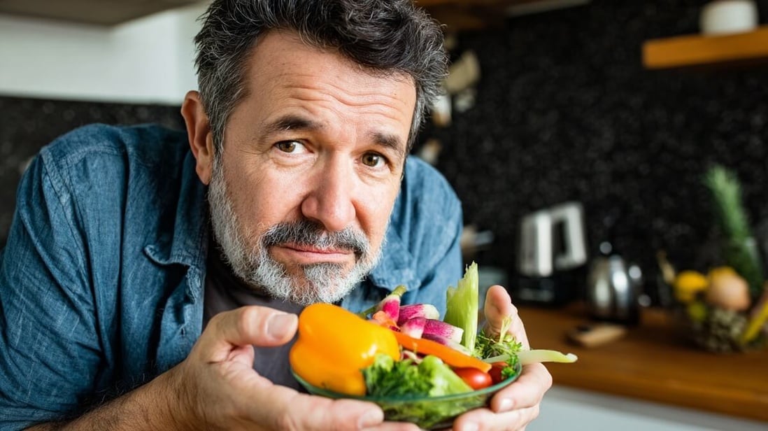 Senior découvrant les bienfaits de l'alimentation sur la longévité © SeniorActu Senior découvrant les bienfaits de l'alimentation sur la longévité © SeniorActu