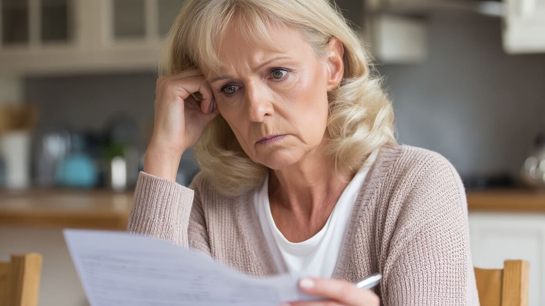 Veuve examinant le nouveau formulaire prérempli de pension de réversion © SeniorActu