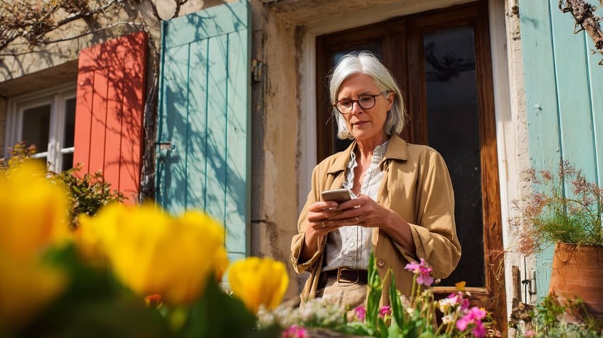 Femme senior consultant le site de l'Assurance Retraite sur son smarphone © SeniorActu
