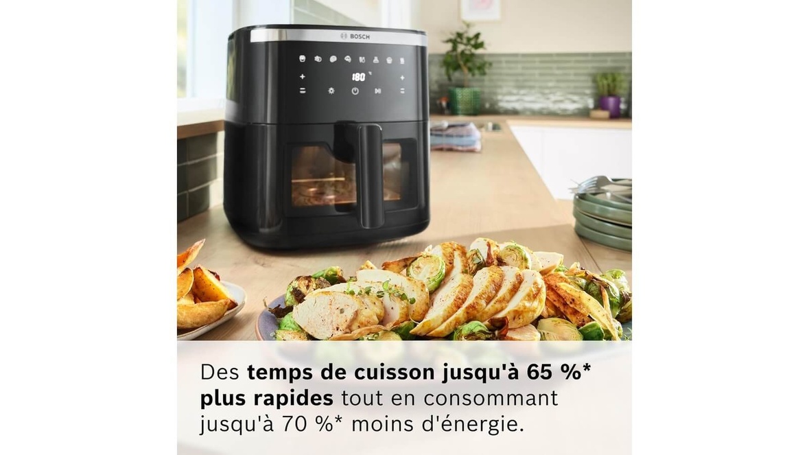 osch Friteuse sans huile Série 6, MAF671B0, Air Fryer XXL, capacité de 7,2 L, 7 programmes prédéfinis © Bosch