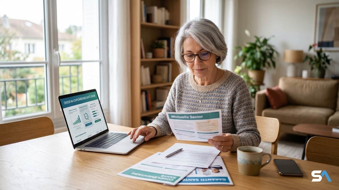 Femme senior comparant les prix des mutuelles santé © SeniorActu.com Femme senior comparant les prix des mutuelles santé © SeniorActu.com
