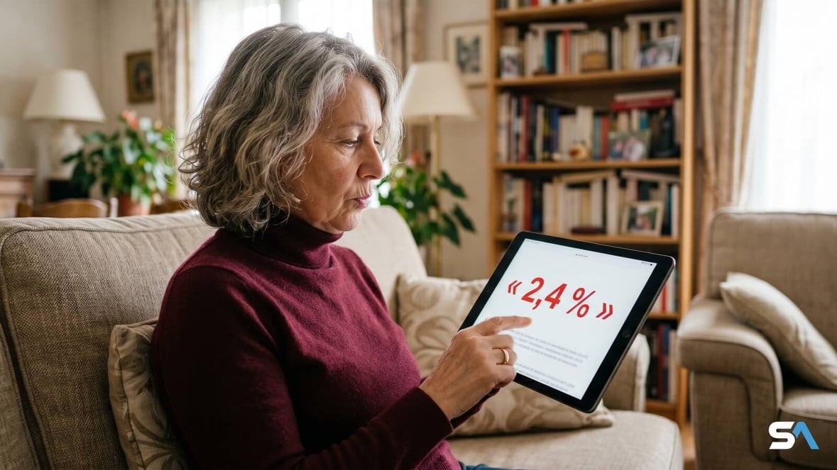 Retraitée découvre le déficit 2,4 % du COR sur sa tablette Retraitée découvre le déficit 2,4 % du COR sur sa tablette