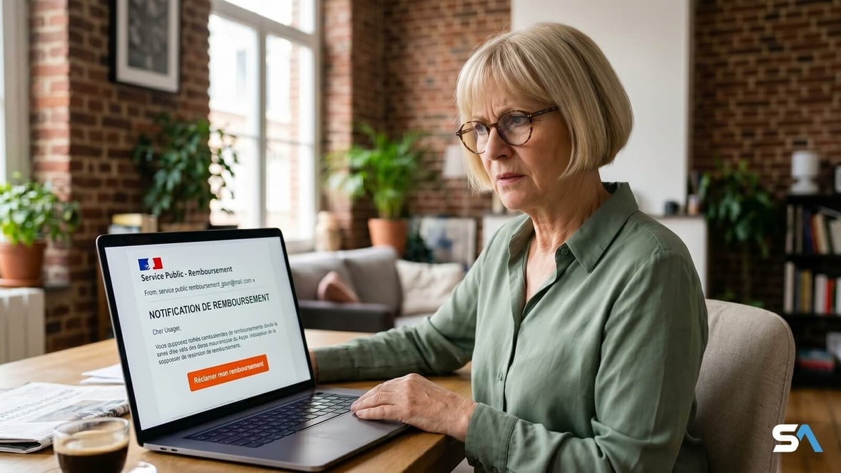 Retraitée découvre un faux mail DGFiP sur son écran d'ordinateur Retraitée découvre un faux mail DGFiP sur son écran d'ordinateur