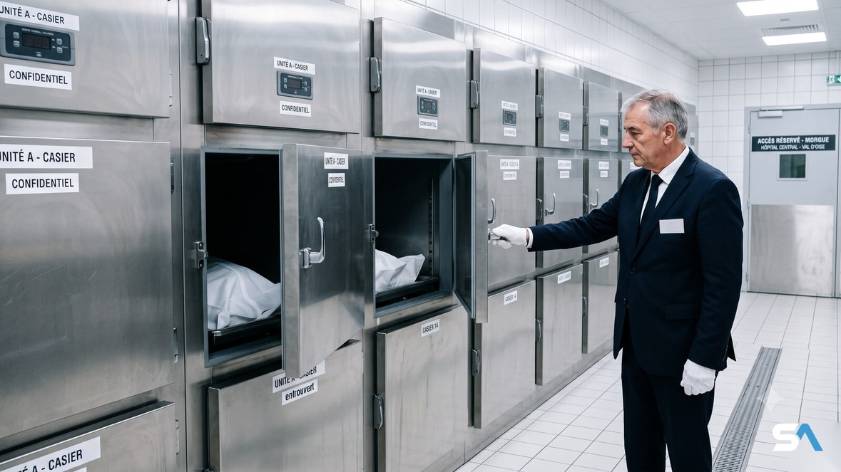 Un agent des pompes funèbres dans une morgue saturée pendant la canicule