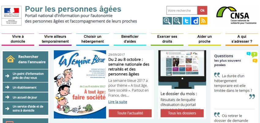 Pour les personnes âgées : un portail qui satisfait les internautes
