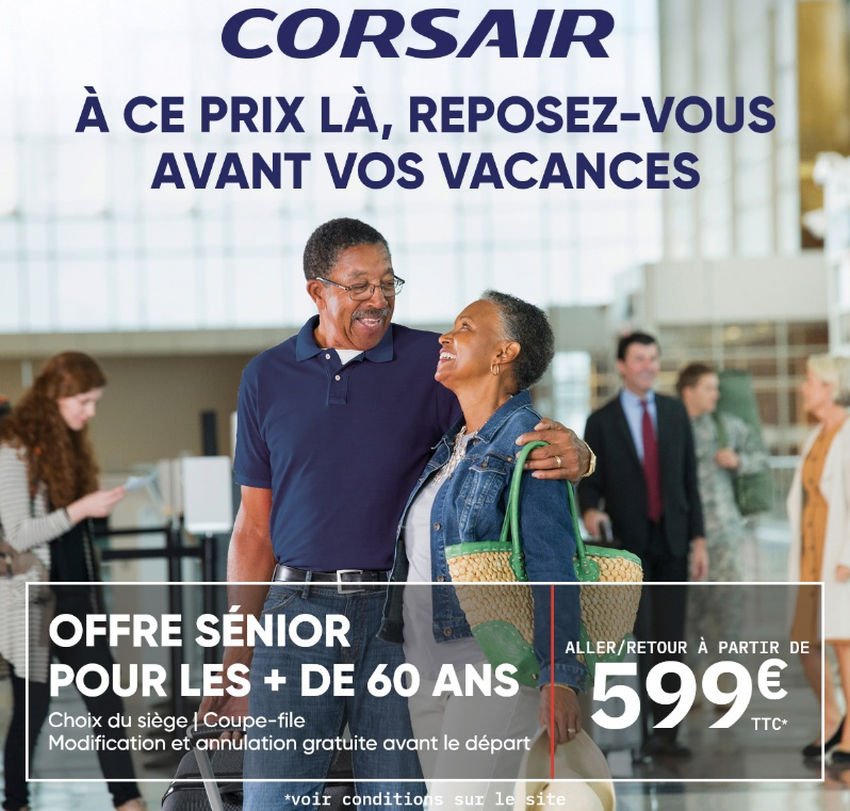 Corsair propose une offre "senior" avec des services inclus dès l'aéroport