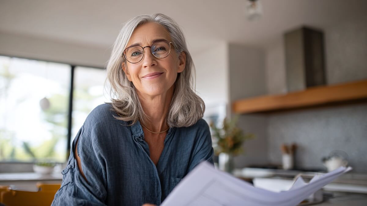 Une retraitée rassurée après avoir consulté ses documents administratifs © SeniorActu