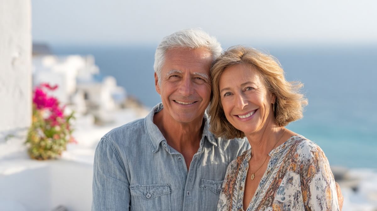 Un couple de retraités profite d'un séjour en village vacances avec vue sur la mer © SeniorActu