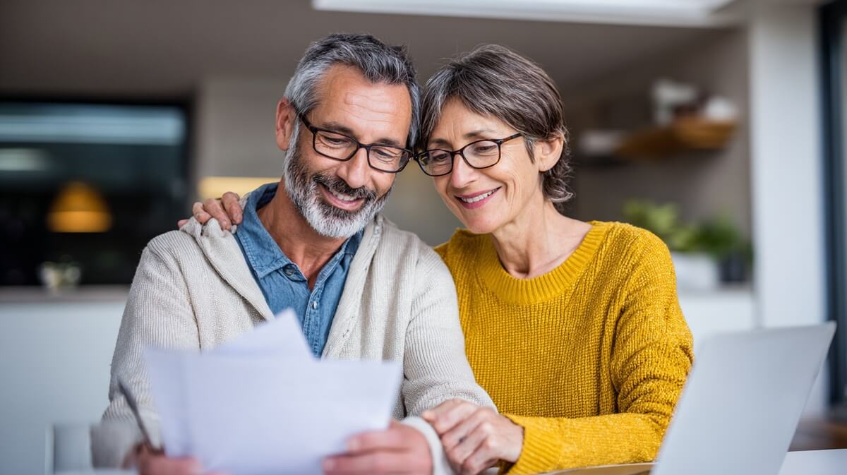 Un couple de seniors examine ensemble les conditions de la pension de réversion © SeniorActu