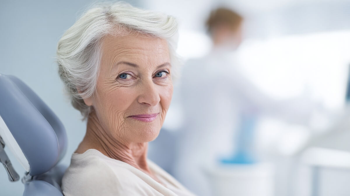 Une patiente senior lors d'un contrôle dentaire © SeniorActu