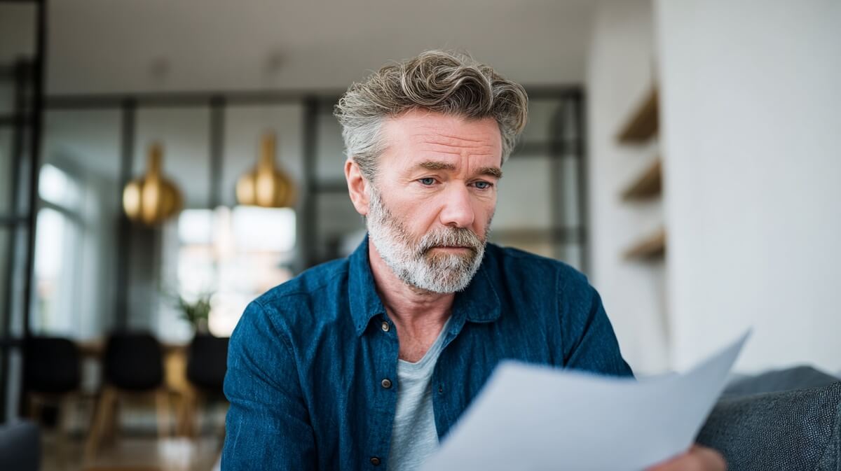 Un senior examine un relevé de pension de retraite © SeniorActu