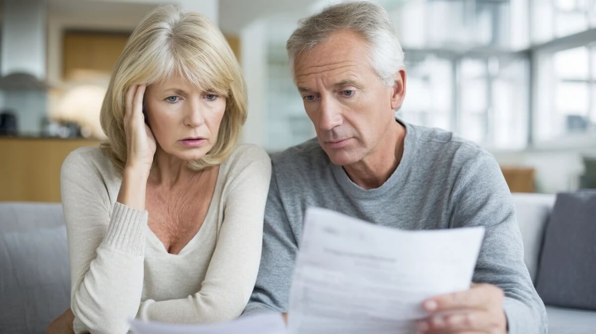 Un couple de retraités consulte ses relevés d'épargne avec inquiétude © SeniorActu