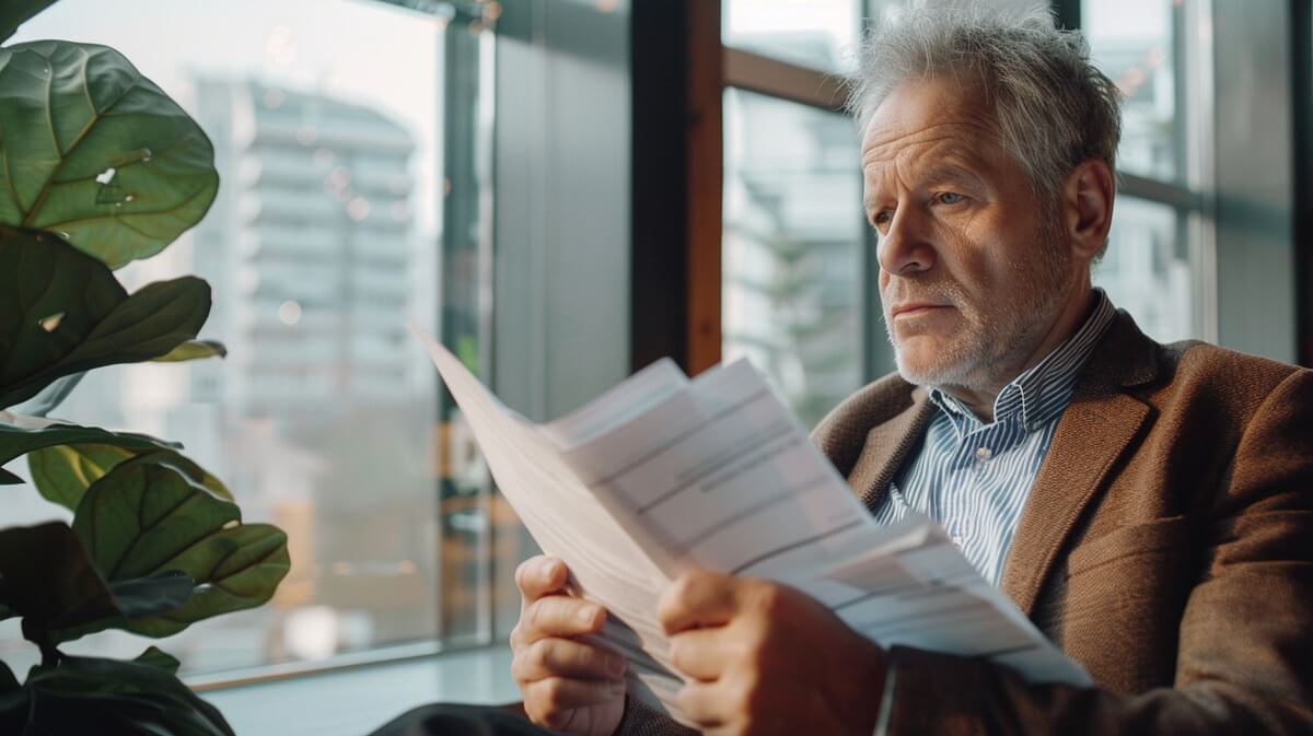 Senior examinant son contrat de travail CVE © SeniorActu