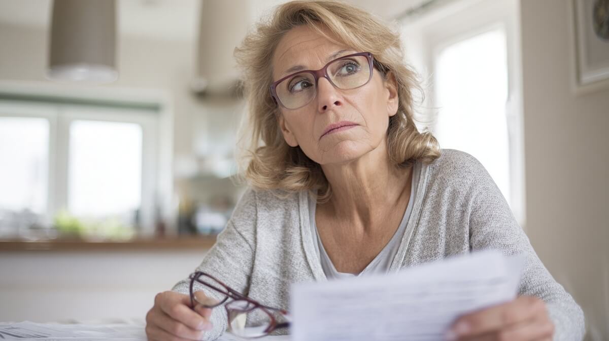 Retraitée inquiète face à ses documents administratifs pour l'ASPA © SeniorActu