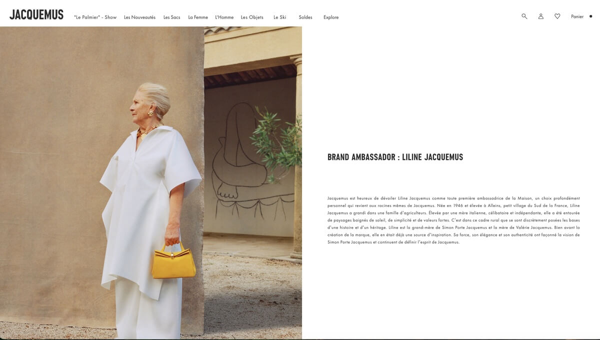 Liline, nouvelle ambassadrice de la marque français Jacquemus © Jacquemus