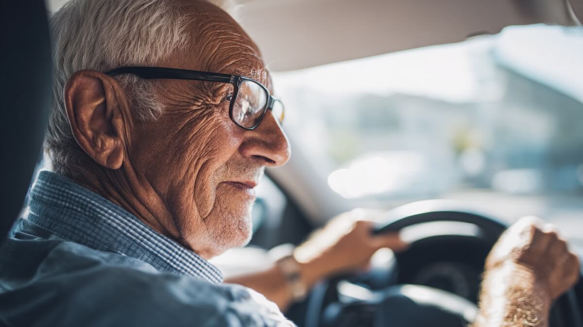 Senior au volant de sa voiture © SeniorActu